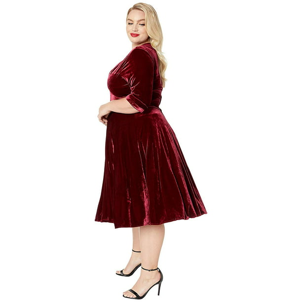 Unique Vintage Womens Size 1950s High Society Retro Swing Dress Plus 